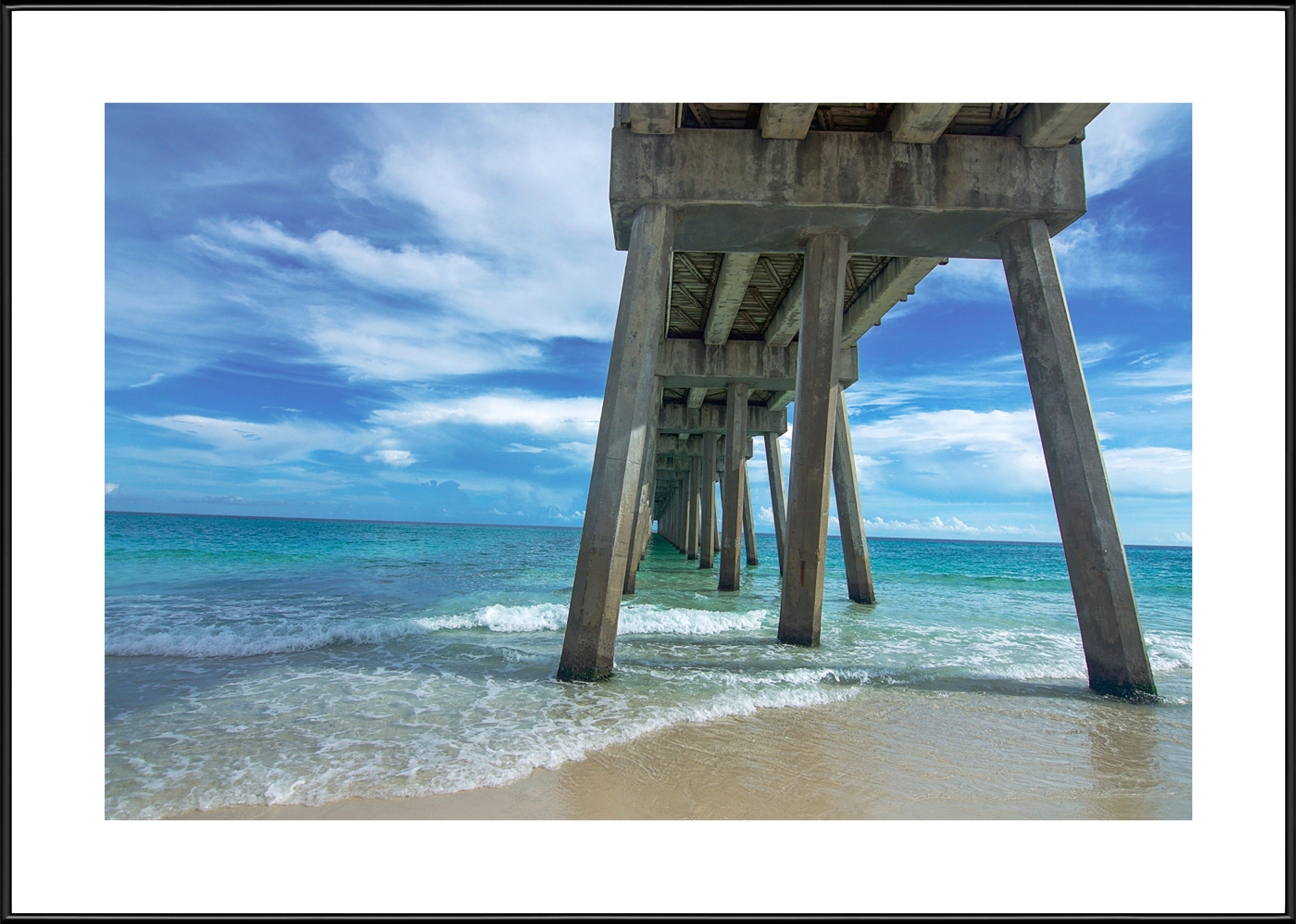 Pensacola Beach Digital Image Print Florida Ocean Gulf Pier Panhandle