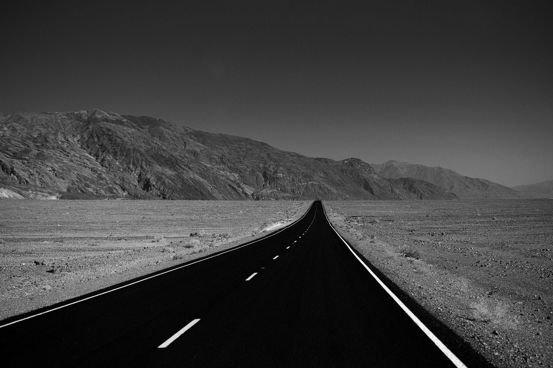 Open Road Black and White Death Valley National Park - Etsy