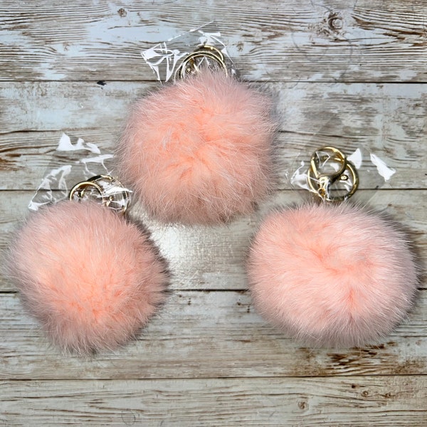 Fluffy ball -pompom -fur ball plush key chain