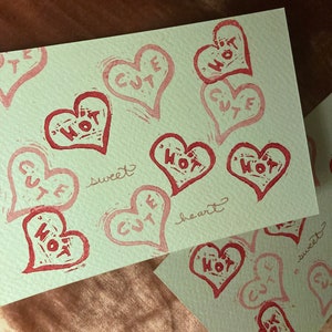 Sweet Heart Lino Postcards