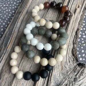 Good Karma Split Collection-Beaded Gemstone Stretch Bracelet