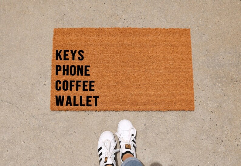 Keys Phone Wallet Doormat Reminder Doormat Keys Phone Etsy