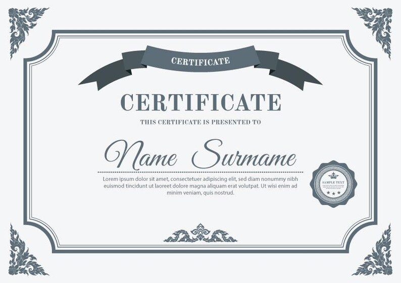 Editable Certificate Template PDF| EPS| Ai, Diploma, Award, Achievement ...
