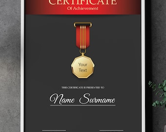 Editable Certificate Template PDF| EPS| Ai, Diploma, Award, Achievement