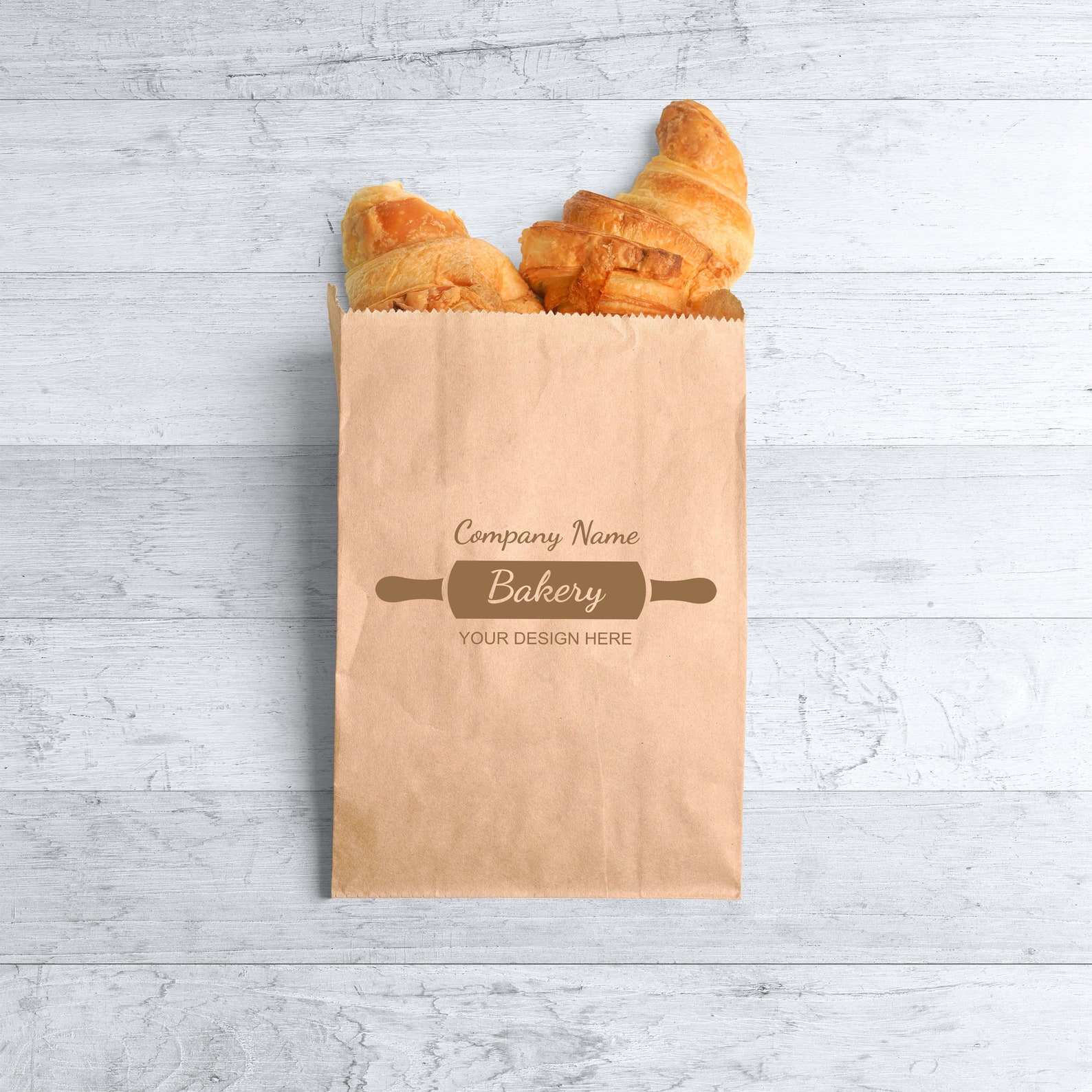 Kraft Paper Bag Mockup With Croissants Paper Bag Mockup Jpr Etsy