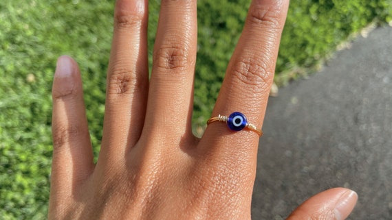 EVIL EYE RING Wire Ring Gold Jewelry 
