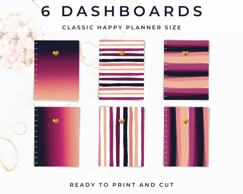 Happy Planner Dashboards, Planner Dividers, Cover Sheets, Printable for