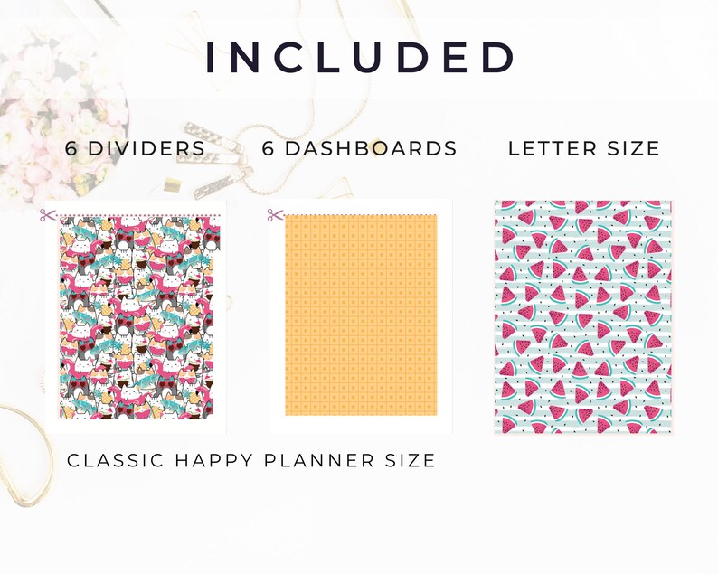 Happy Planner Dashboards, Planner Dividers, Cover Sheets, Printable for