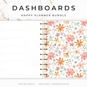 Happy Planner Dashboards, Planner Dividers, Cover Sheets, Printable For Planners & Journals, Cute Planner, Happy Planner Insert, DB003