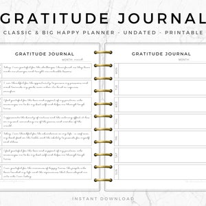 Gratitude Journal, Happy Planner, Mental Health, Self Care & Mindfulness Journal, Wellness Planner, Self Care Planner, Printable, HPM001
