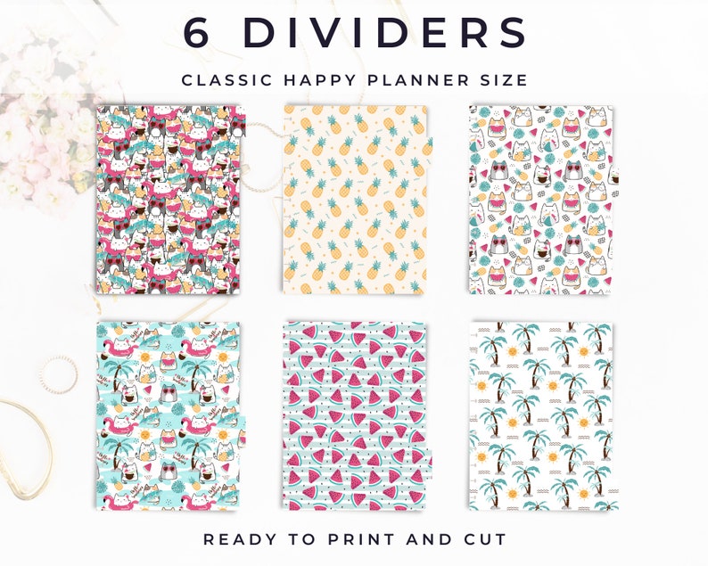 Happy Planner Dashboards, Planner Dividers, Cover Sheets, Printable for
