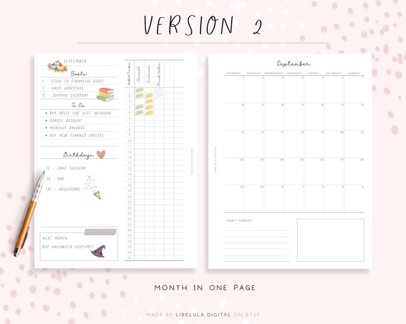 Editable Happy Planner Printables With Canva, Minimalist Monthly ...