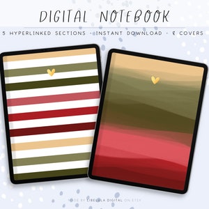 Christmas Goodnotes Notebook for Ipad, Portrait Goodnotes, Christmas School Goodnotes, Goodnotes Notebook Template, Notes Notability