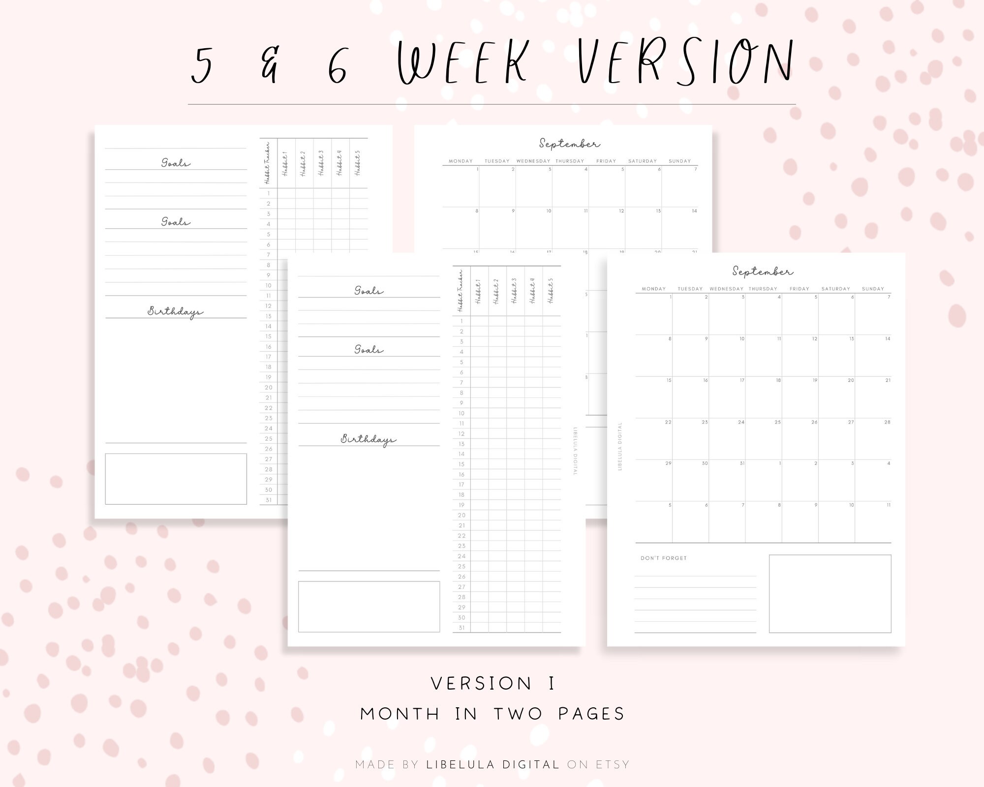 Editable Happy Planner Printables With Canva, Minimalist Monthly ...