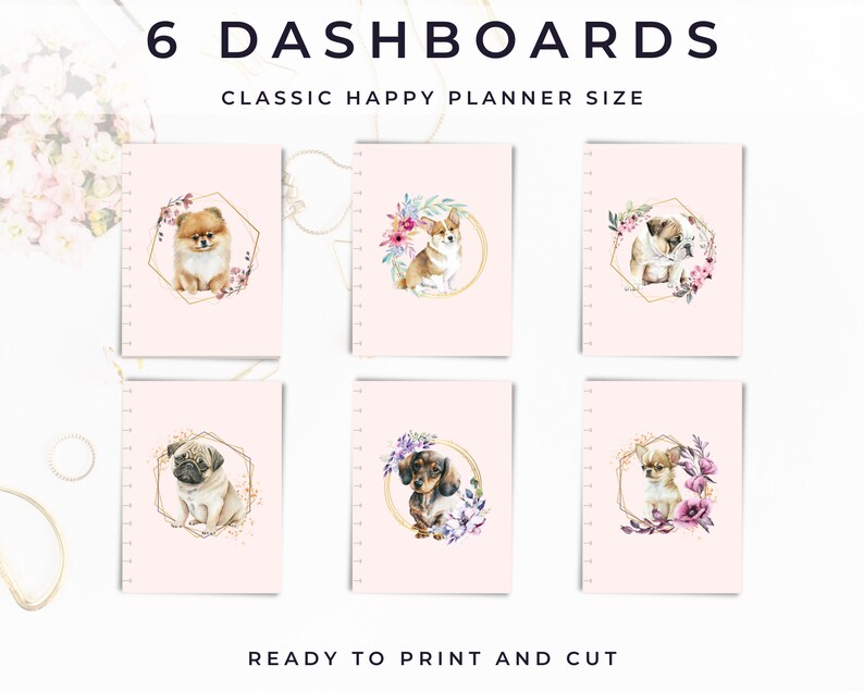 Happy Planner Dashboards, Planner Dividers, Cover Sheets, Printable for