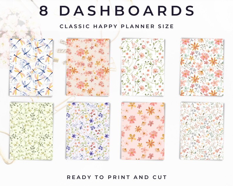 Happy Planner Dashboards, Planner Dividers, Cover Sheets, Printable for