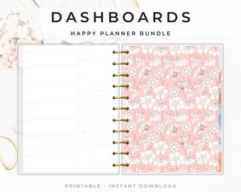 Happy Planner Dashboards, Planner Dividers, Cover Sheets, Printable For Planners & Journals, Cute Planner, Happy Planner Insert, DB005