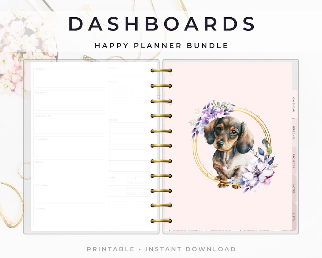 Pretty Planner Header Happy Planner Dashboards, Planner Dividers, Cover Sheets, Printable for ...