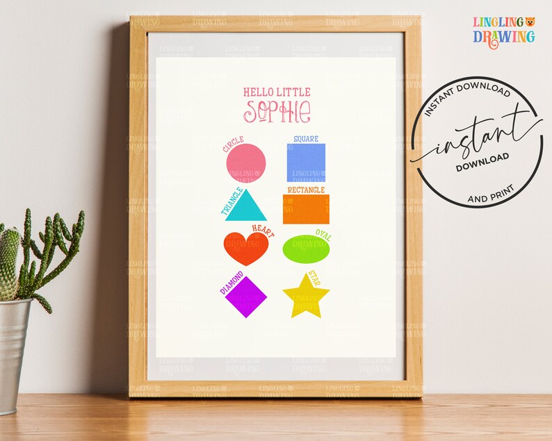 Printable Poster NSR Baby Custom Name Print Woodland Wall Art Set Of 3 Alphabet Animals Animal numbers Print Shape Poster Nursery