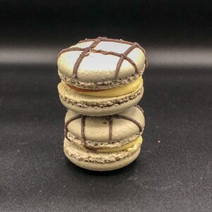 Earl Grey French Macarons - Blue Party Dessert Table & Favors 6,12 or 35 - Holidays Macaroons Gifts Birthdays Weddings Baby Showers