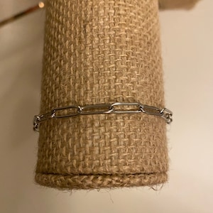 Silver Paperclip Chain Bracelet