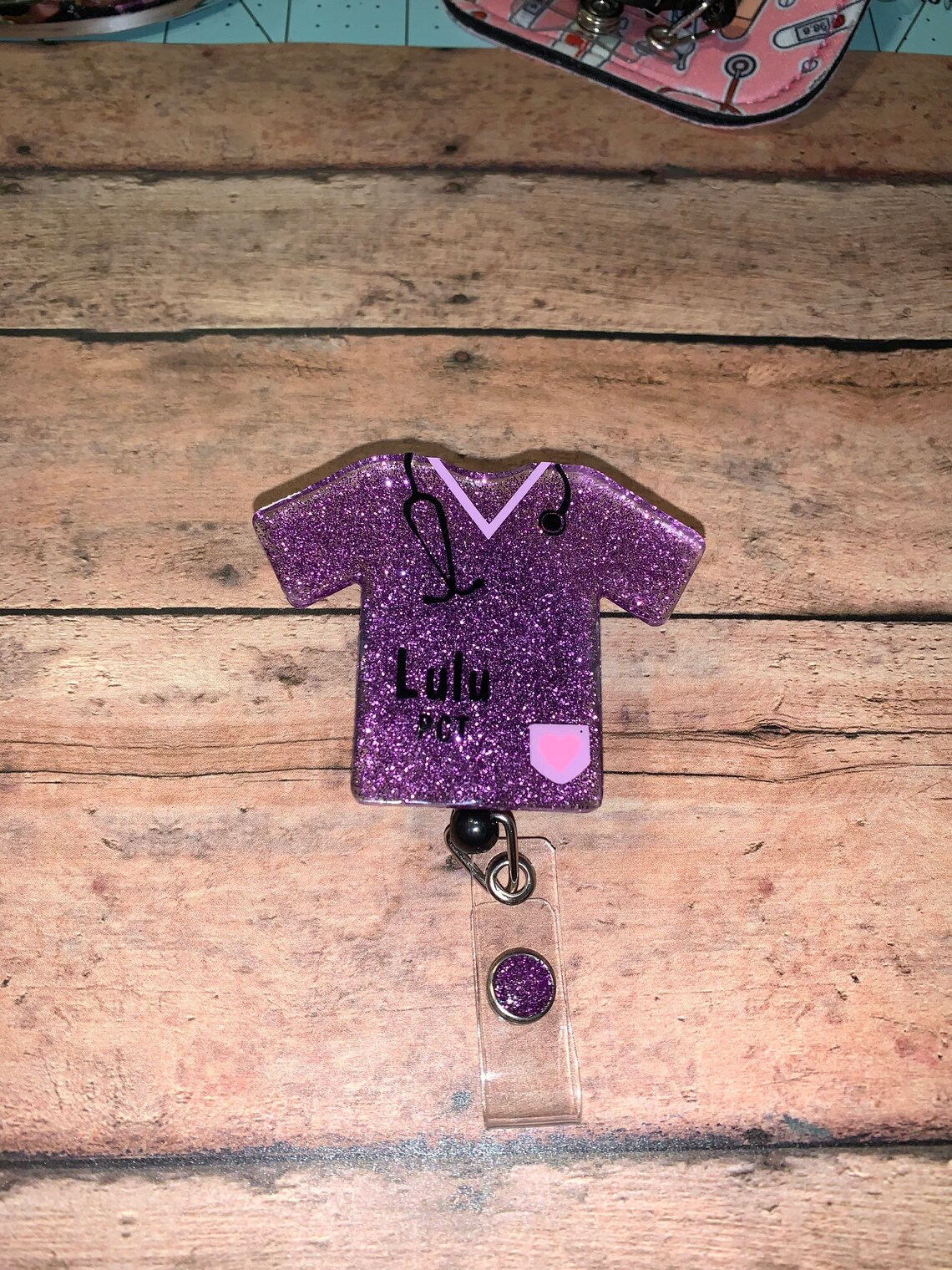 Scrub top badge reel Etsy