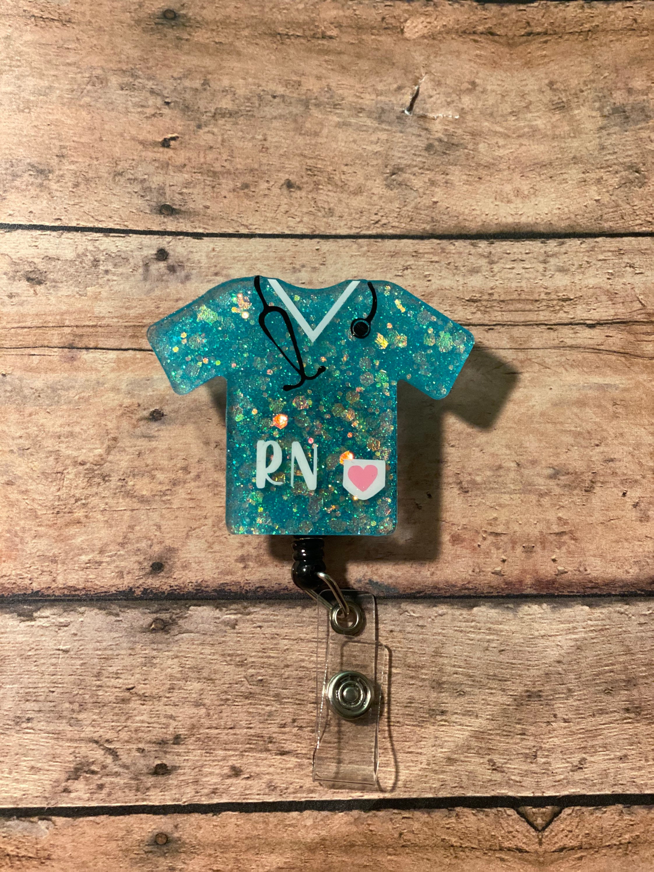 Scrub top badge reel Etsy