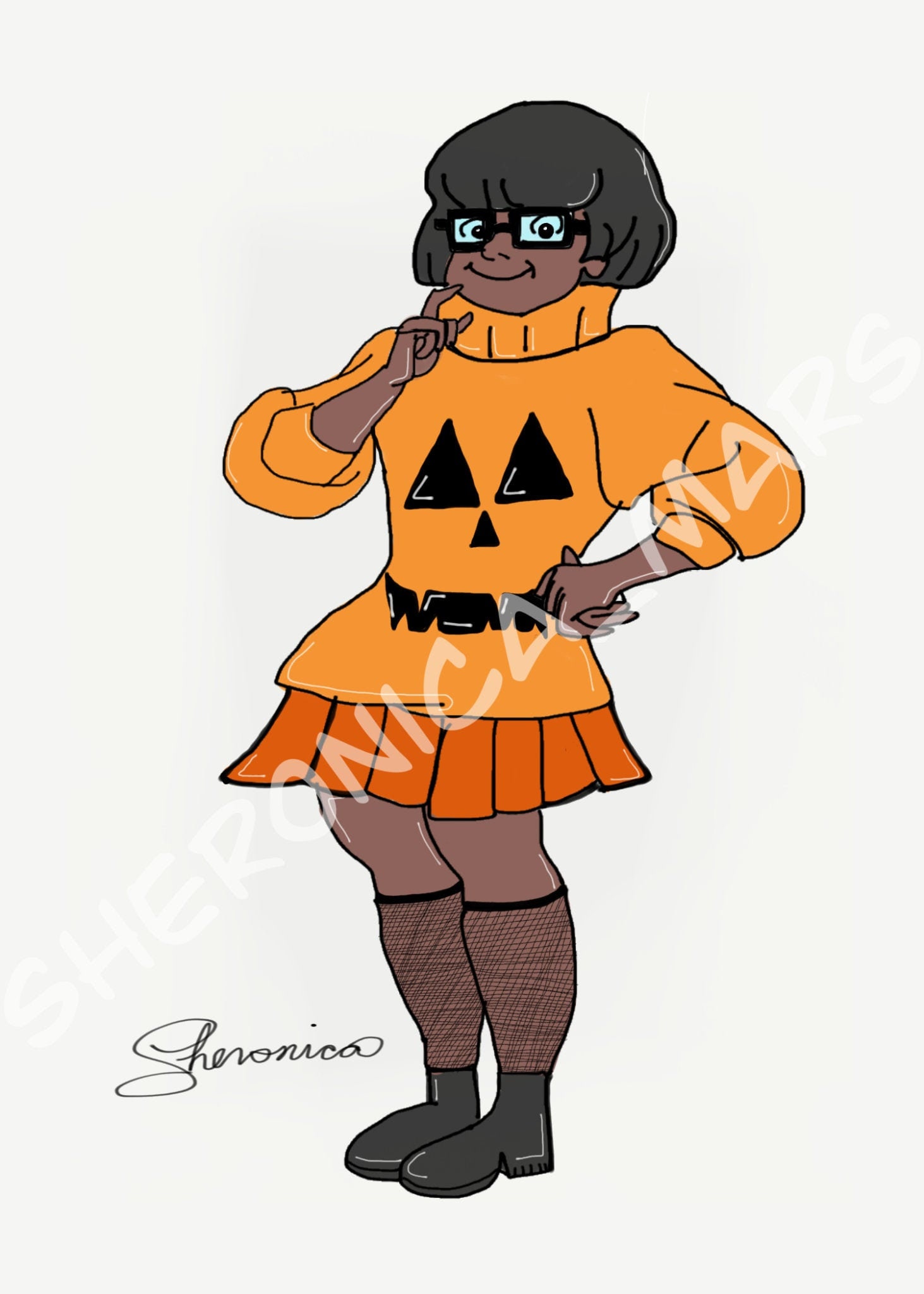 Black Velma Digital Art Print Etsy