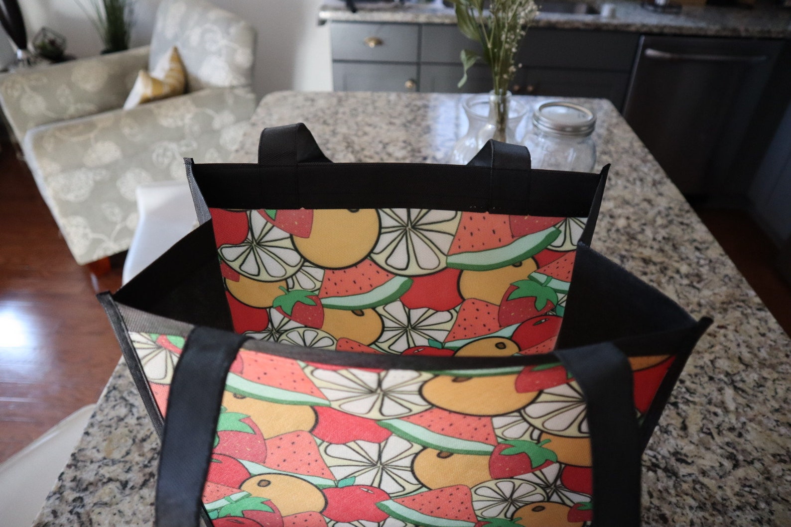 FRUITS Reusable Grocery Bag Etsy