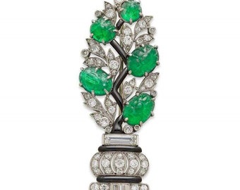 Circa 1920 Art Deco Brooch, Men&#39;s & Woman&#39;s &quot;Bay Tree&quot; Brooch, Plant Inspired Brooch, Antique 925 Silver Flower Pot Brooch, Birthday Gift