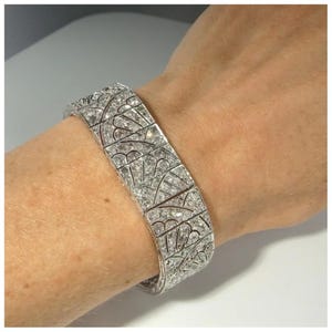 Art Deco Bracelet For Women, Round CZ Stone Tennis Edwardian Wedding Bracelet, Party Wear Bracelet, 925 Silver Vintage Inspired Bracelet