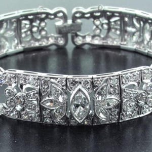 Marquise & Round Cut CZ Stone Tennis Bracelet, Antique Art Deco Bracelet, 925 Silver Vintage Style Wedding Bracelet, Party Wear Bracelet