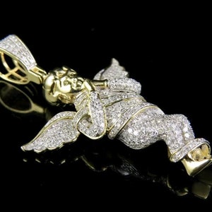 Baby Angle Religious Pendant, Round CZ Stone Praying Angel Pendant, 925 Silver Unisex Pendant, Wedding Gift Pendant, Cherub Angel Pendant