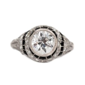Anillo de boda de estilo vintage, anillo con piedra de circonita cúbica de talla baguette y estilo antiguo europeo, anillo Art Decó antiguo de mediados de siglo, anillo eduardiano para mujer