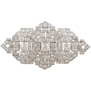 Baguette & Old European Cut CZ Stone Brooch, Antique Victorian Brooch For Women, 925 Silver Edwardian Brooch, Antique Wedding Brooch For Her