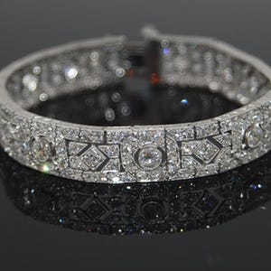Round Cut CZ Stone Tennis Bracelet, Antique Art Deco Inspired Wedding Bracelet, 925 Silver Bracelet, Party Wear Bracelet, Valentine&#39;s Gift