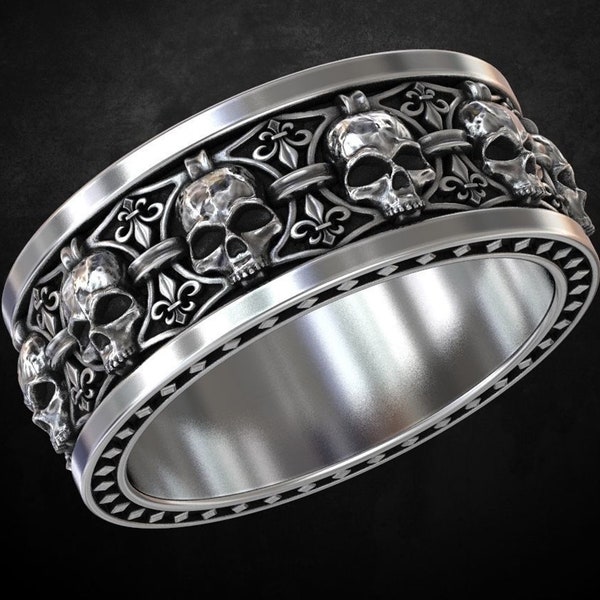 Skull Wedding Ring Etsy