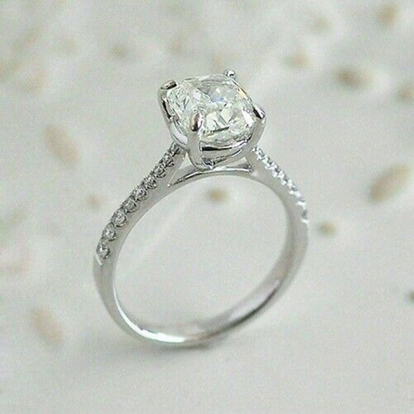 Cushion Cut Diamond Engagement Ring - Etsy