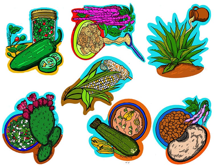 Las Siete Guerrilleras 7 Comidas Indígenas Guerreros Hoja Etsy