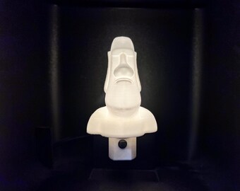 Regalo de lámpara de noche con forma de estatua Moai de la Isla de Pascua (enchufable, LED)