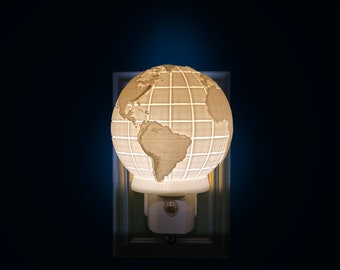 World Map 3D Globe Night Light (Plug-in, LED)