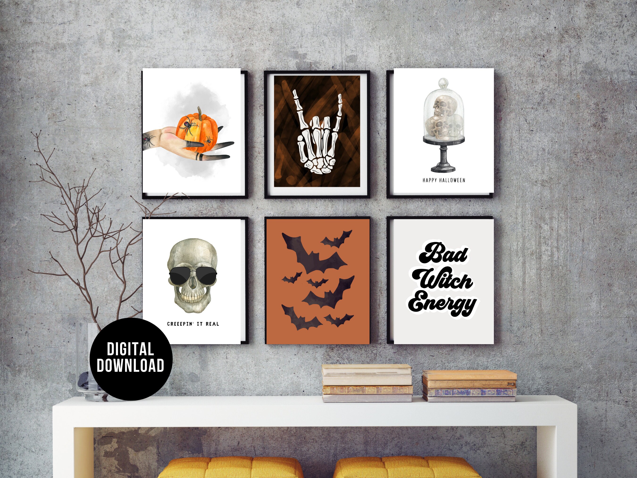 Halloween Wall Art Mega Bundle Set of 20, Halloween Gallery Wall ...