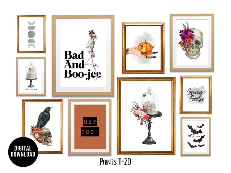Halloween Wall Art Mega Bundle Set of 20, Halloween Gallery Wall ...