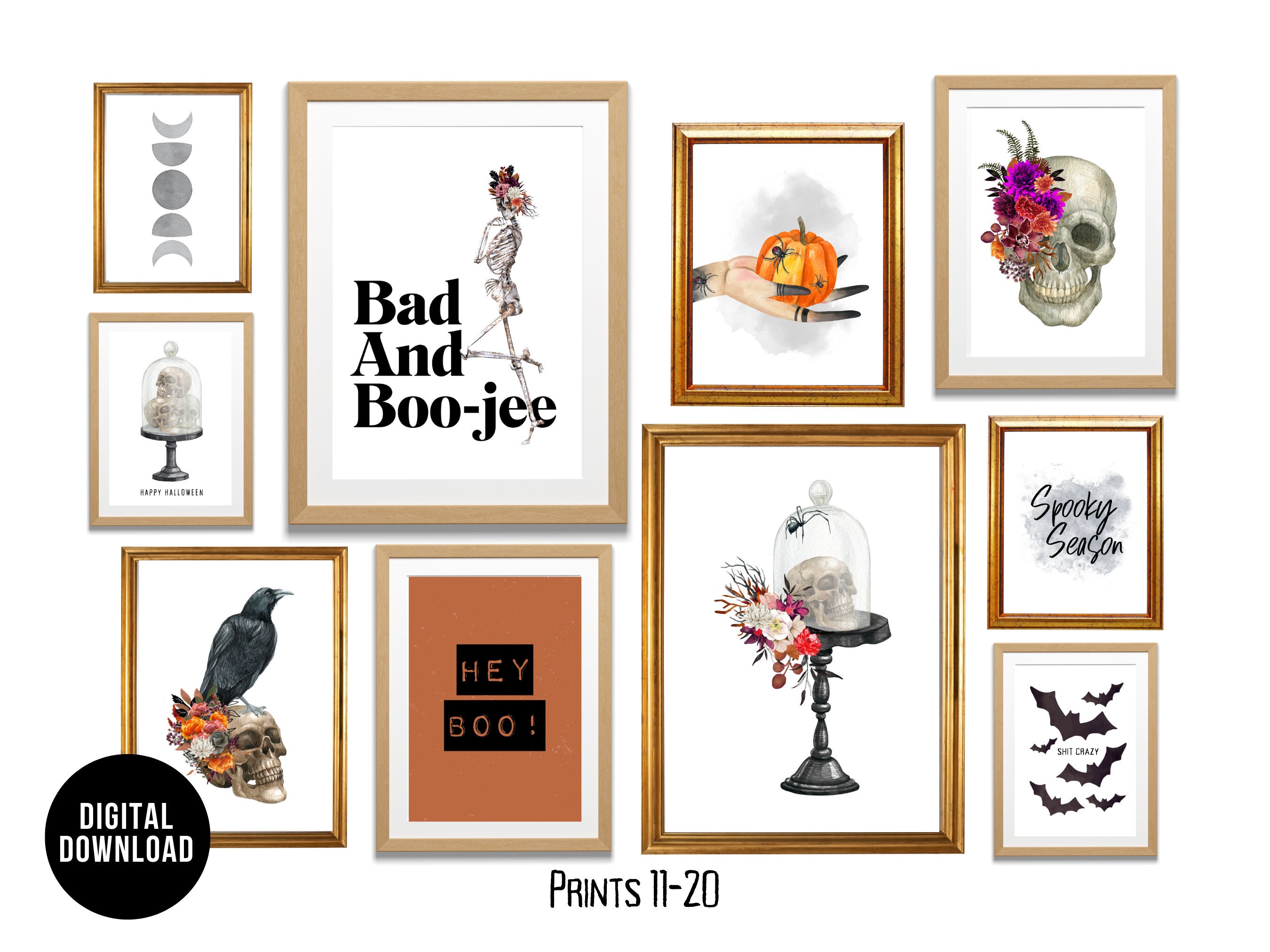 Halloween Wall Art Mega Bundle Set of 20, Halloween Gallery Wall ...