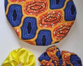 Adjustable nightcap in satin and wax