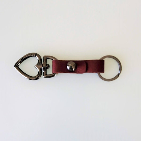 Key-O Heart Shaped Swivel Key Hook • Genuine Italian Leather Strap • Key Chain •  Key Organizer • Cute Carabiner • Mothre's Day Gift