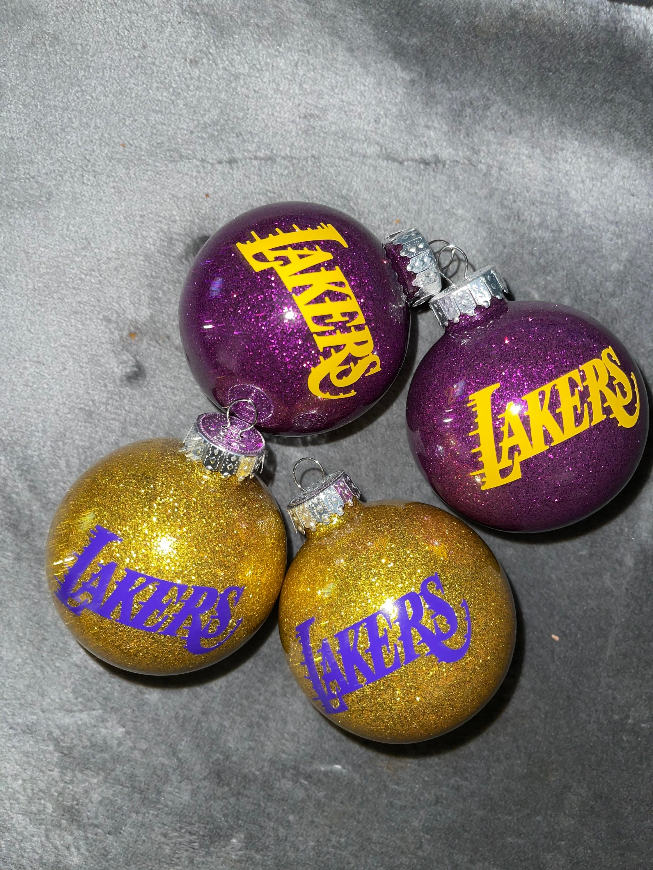 Lakers Christmas ornaments 2 ornaments purple and gold Etsy
