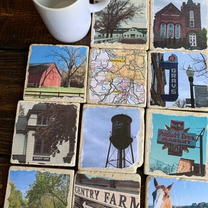 Franklin TN Stone Coasters: Vintage Downtown Decor, Set of 4