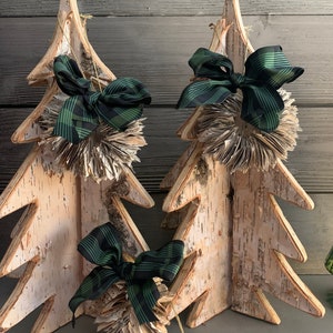 Rustic Hymnal Wreath Ornament,  Plaid Ribbon, Little Women Christmas