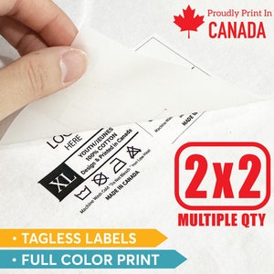 Full-color Iron-on heat transfer for Tagless 2x2 neck label, clothing Labels, heat transfer Branding/logo